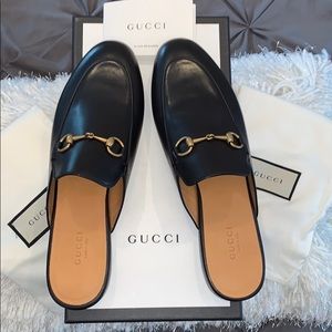 Gucci Princetown Black Leather Mules